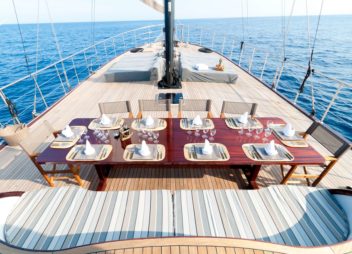 Vita Dolce Gulet for Family Cruise & Corporate Event Front Deck - High Point Yachting