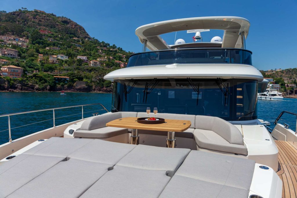 Charter Enigma in Italy, Sardina, Corsica & French a luxury modern yacht fine dining with sea view on yacht- High Point Yachting