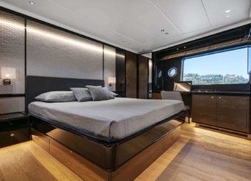 Charter Enigma in Italy, Sardina, Corsica & French a luxury modern yacht Bedroom - High Point Yachting