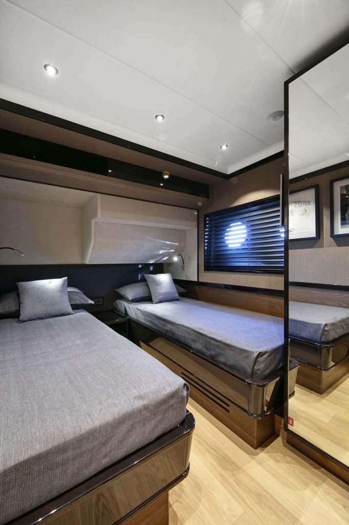 Charter Enigma in Italy, Sardina, Corsica & French a luxury modern yacht Bedroom - High Point Yachting