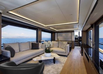 Charter Enigma in Italy, Sardina, Corsica & French a luxury modern yacht fine dining with sea view on yacht- High Point Yachting