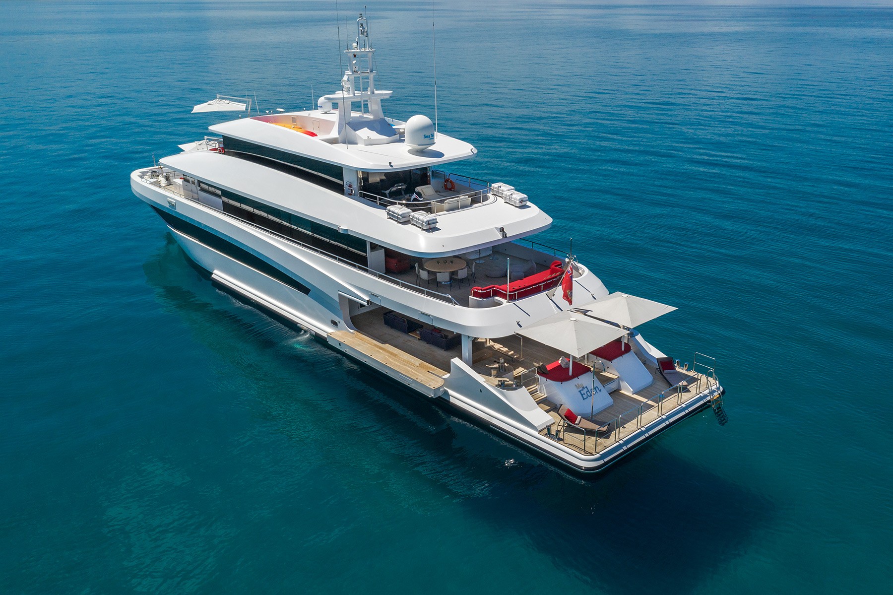 Eden Luxury Motor Yacht for charter with water toys and activies - High Point Yachting