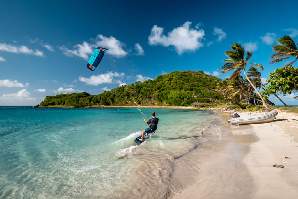 Kitesurfing in the Grenadines Water Sports Activities on yacht - High Point Yachting
