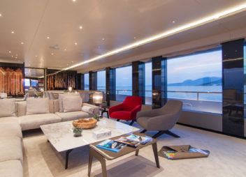 Private Motor Yacht Charter Lounge with fine dining - High Point Yachting