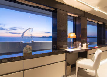 sea view bedroom cabin on yacht charter - High Point Yachting