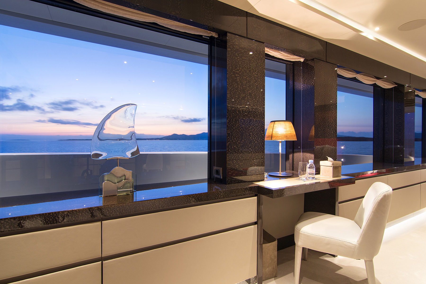 sea view bedroom cabin on yacht charter - High Point Yachting