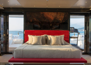 Luxury master cabin on yacht charter - High Point Yachting