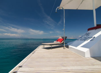 Sunbathing area on yacht charter - High Point Yachting