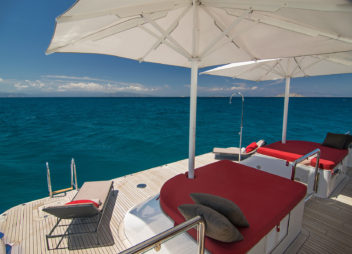 Sunbathing area on yacht charter - High Point Yachting