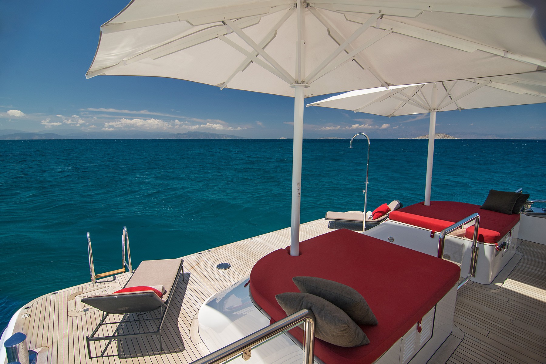 Sunbathing area on yacht charter - High Point Yachting