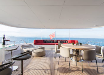 Luxury space and seating area on board on yacht charter from UK & USA - High Point Yachting