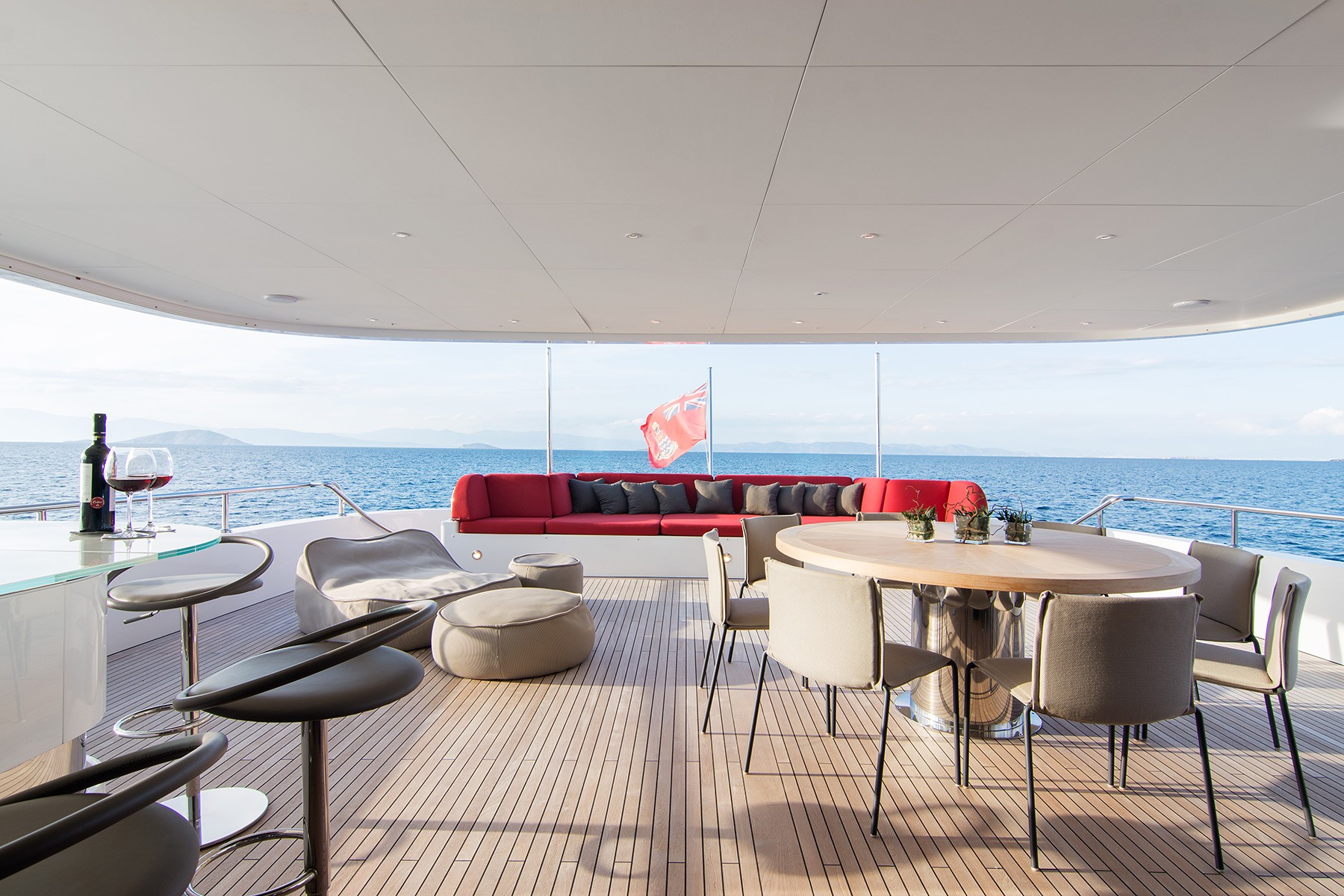 Luxury space and seating area on board on yacht charter from UK & USA - High Point Yachting