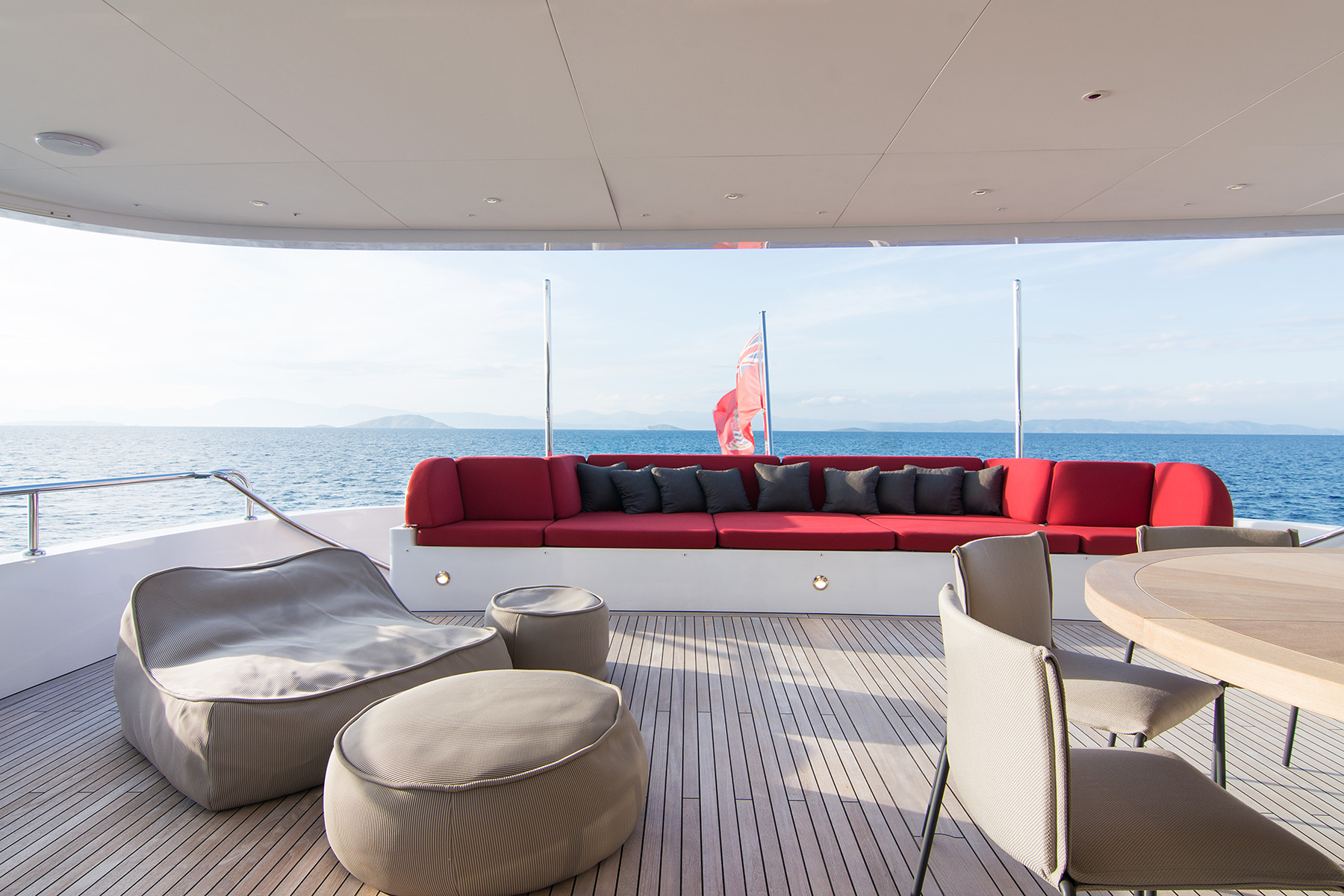 Luxury space and seating area on board on yacht charter from UK & USA - High Point Yachting