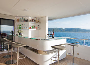 Luxury Bar on board of yacht charter - High Point Yachting