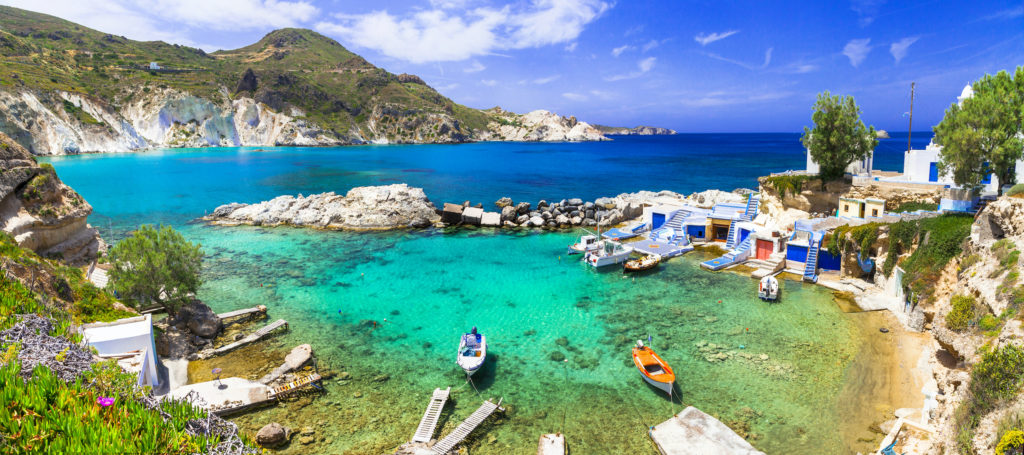 Milos, traditional fishing village Mandrakia , beautiful islands of Greece, Cyclades