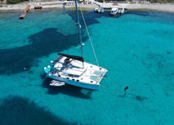 Catamaran Marla anchored at Dalmatian island