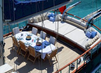 yacht charter aft deck Blue Heaven