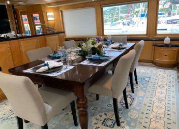 yacht charter Lady Sharon Gale dining