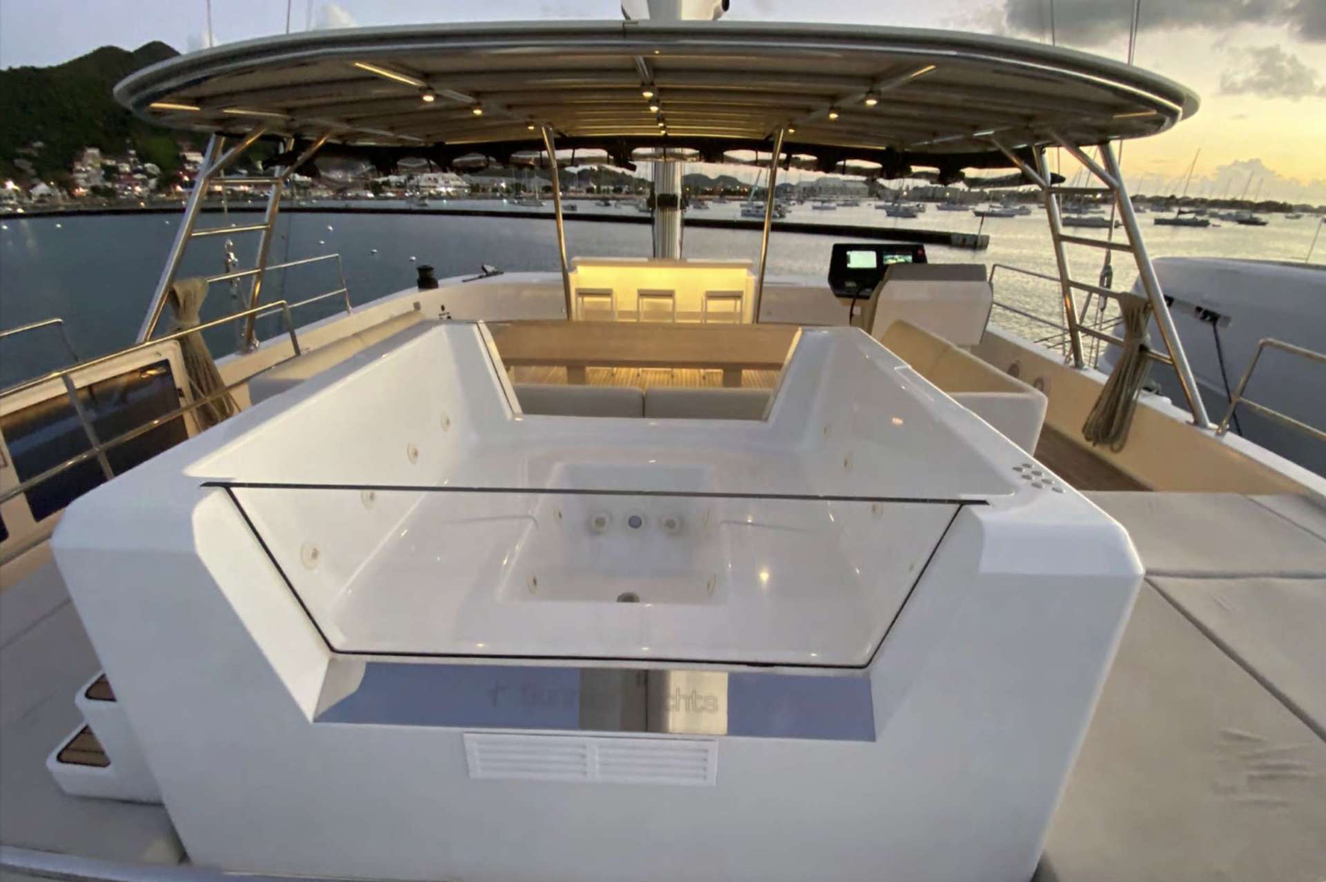 Above & Beyond catamaran jacuzzi