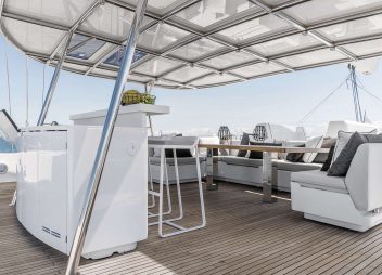 Above & Beyond flybridge catamaran