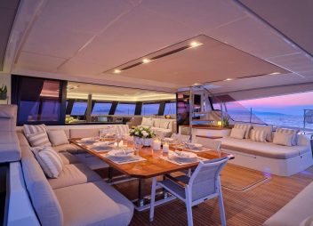 sunset aft dining on Alexandra II