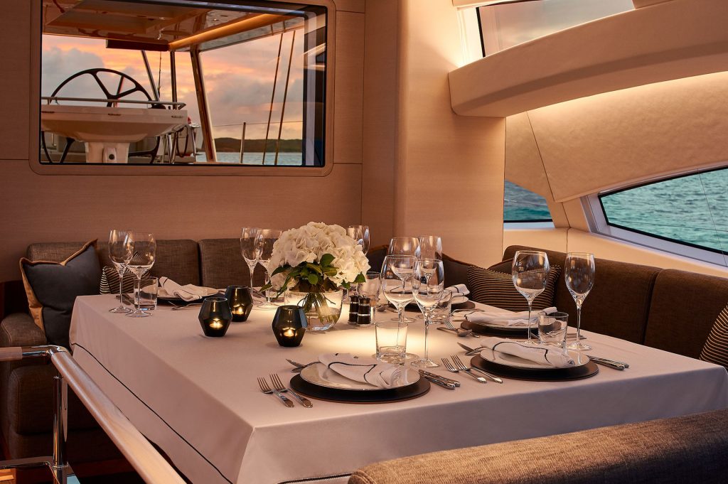 Archelon dining luxury yacht charter