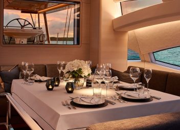 Archelon dining luxury yacht charter