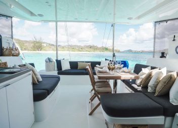 Caribbean yacht charter Ether dining area