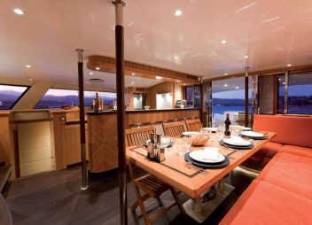 catamaran charter Moby Dick saloon