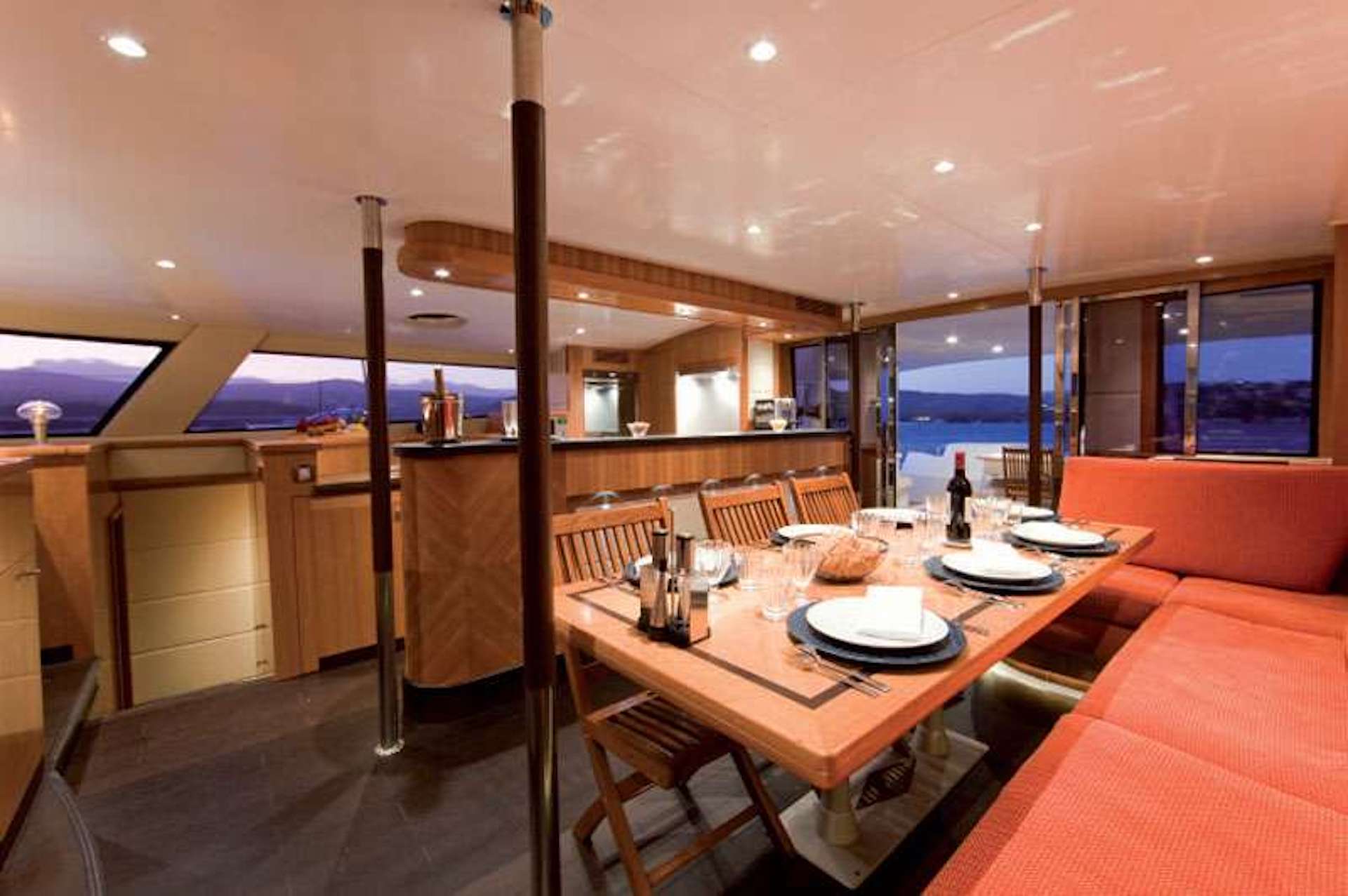 catamaran charter Moby Dick saloon