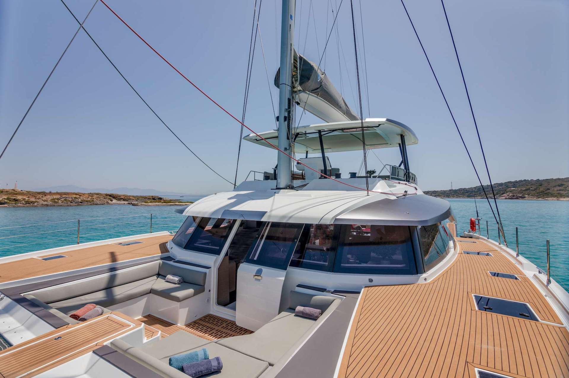 Astoria catamaran deck Greece