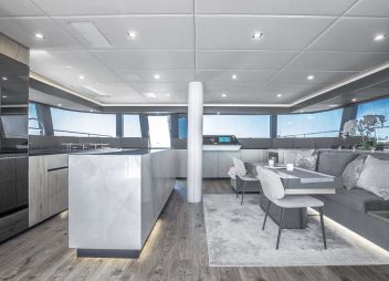 catamaran yacht charter Amaya saloon