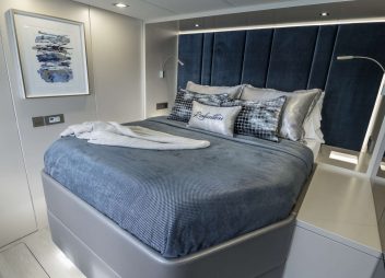 catamaran yacht charter Relentless cabin