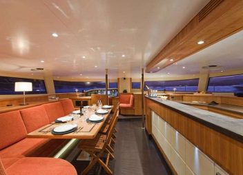 crewed yacht charter Moby Dick dining