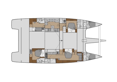 crewed yacht charter Pixie deck plan