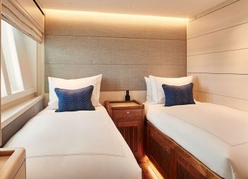 crewed yacht charter twin cabin