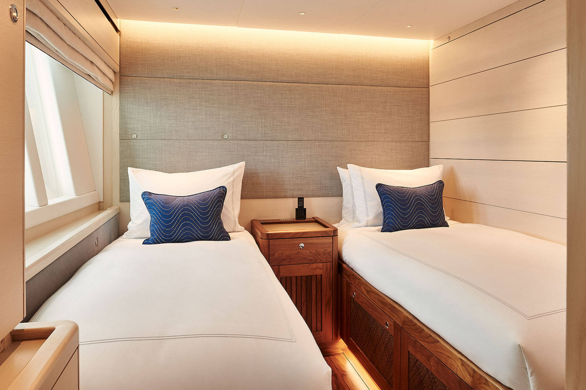 crewed yacht charter twin cabin