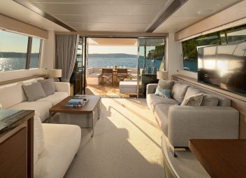 Croatia motor yacht charter relaxing salon