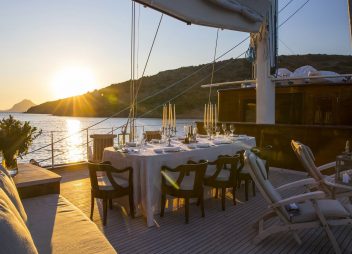 Satori yacht charter dining