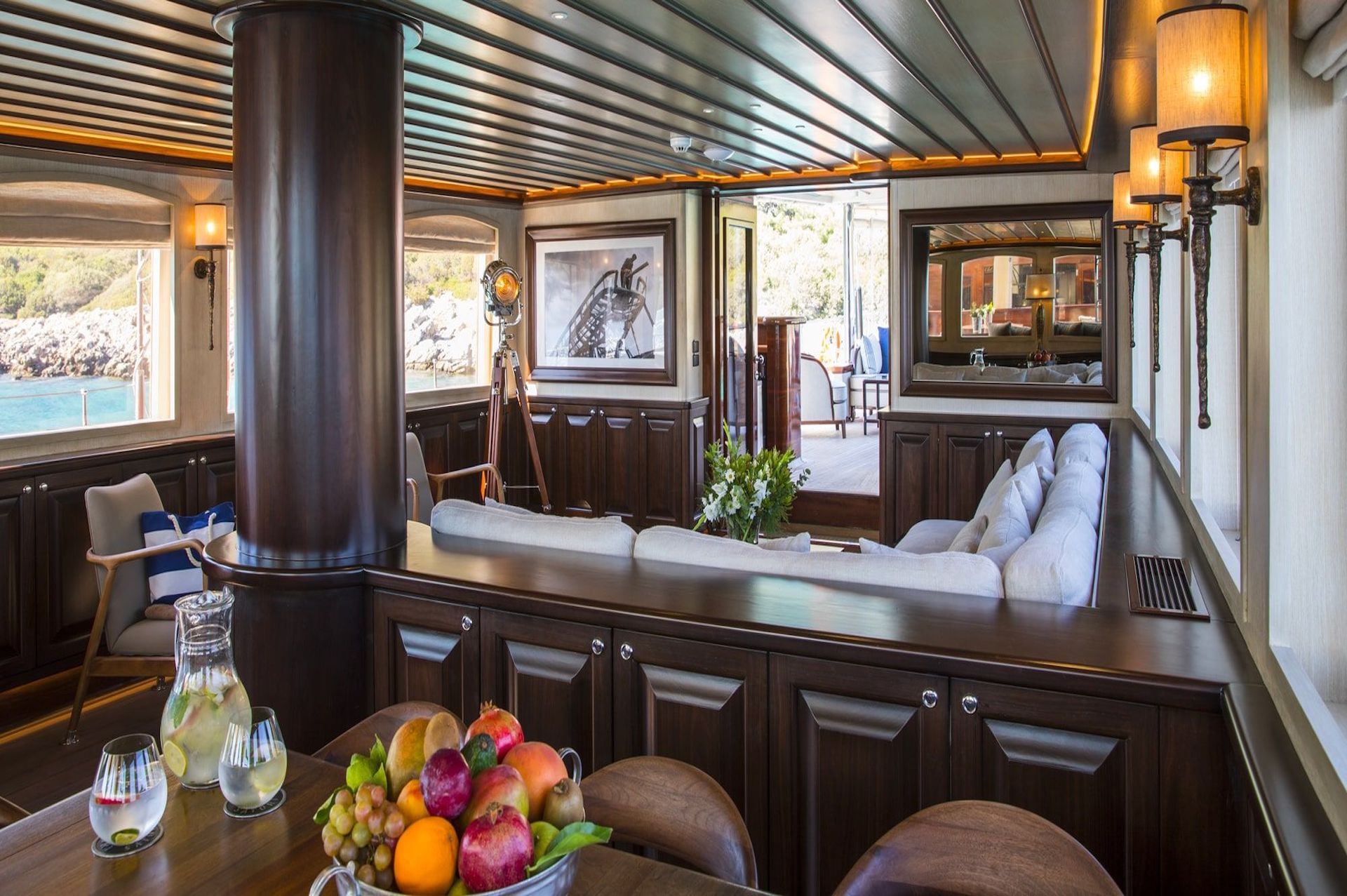 Satori yacht charter saloon