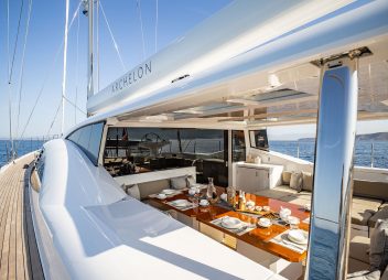 yacht charter Archelon alfresco dining