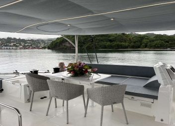 yacht charter dining area Nomada