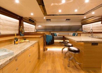 yacht charter galley saloon Mystic Soul