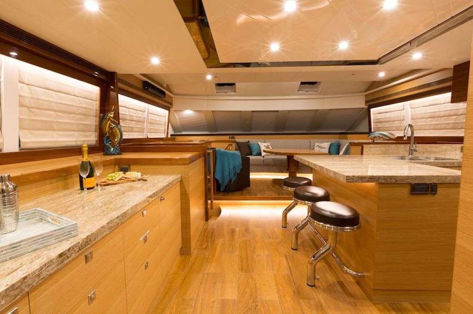 yacht charter galley saloon Mystic Soul