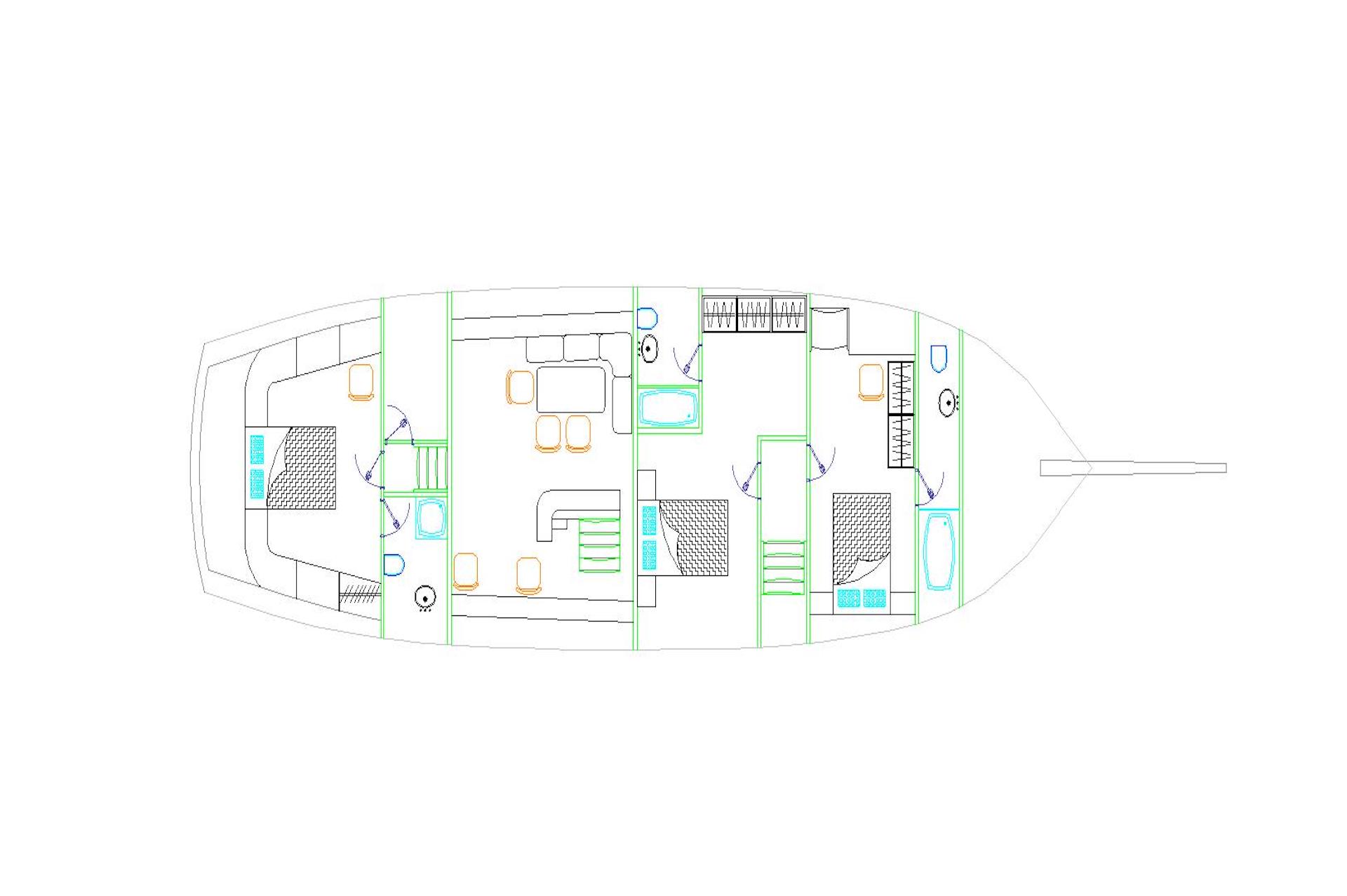 yacht charter Primadonna plan