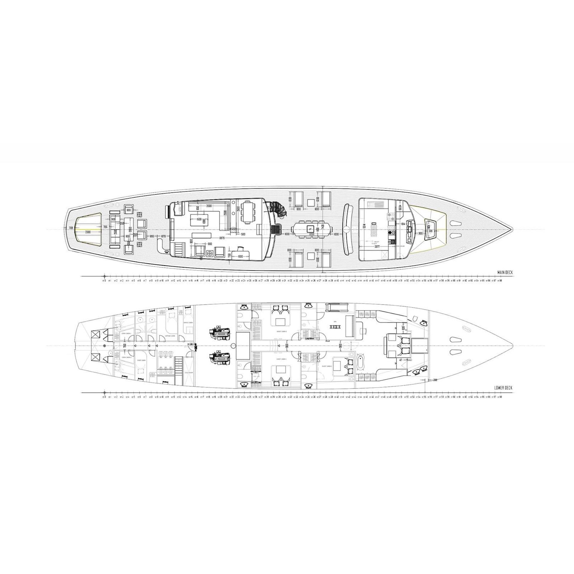 yacht charter Satori plan