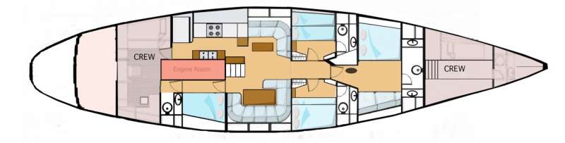 yacht charter Tess plan