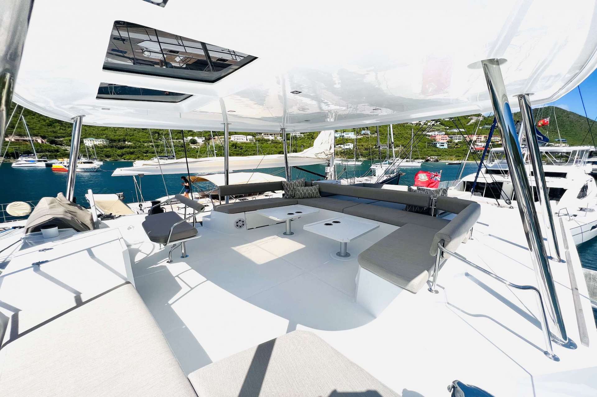 yacht charter catamaran fly bridge Windward