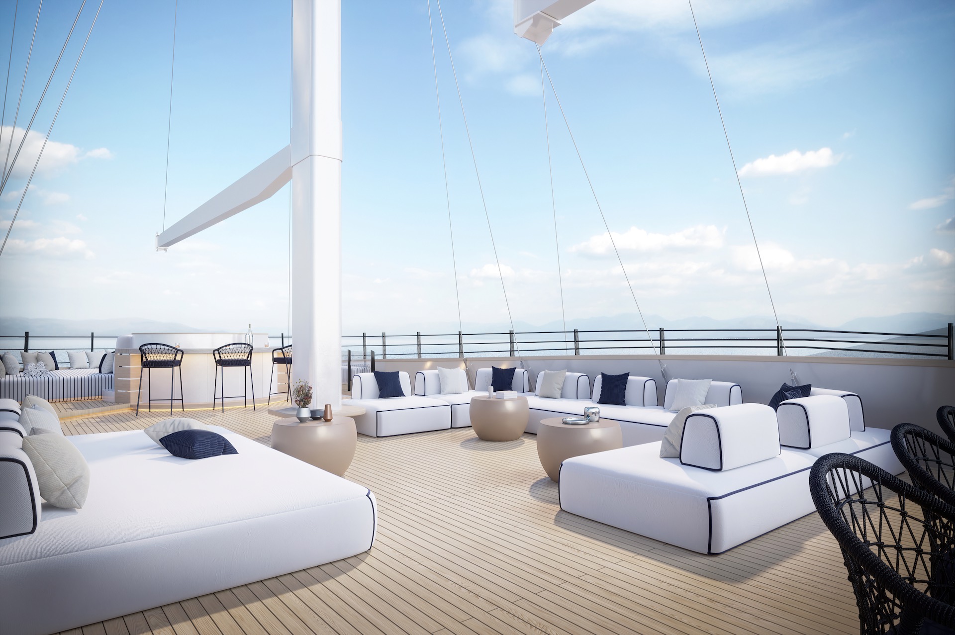 yacht charter Scorpios deck lounging