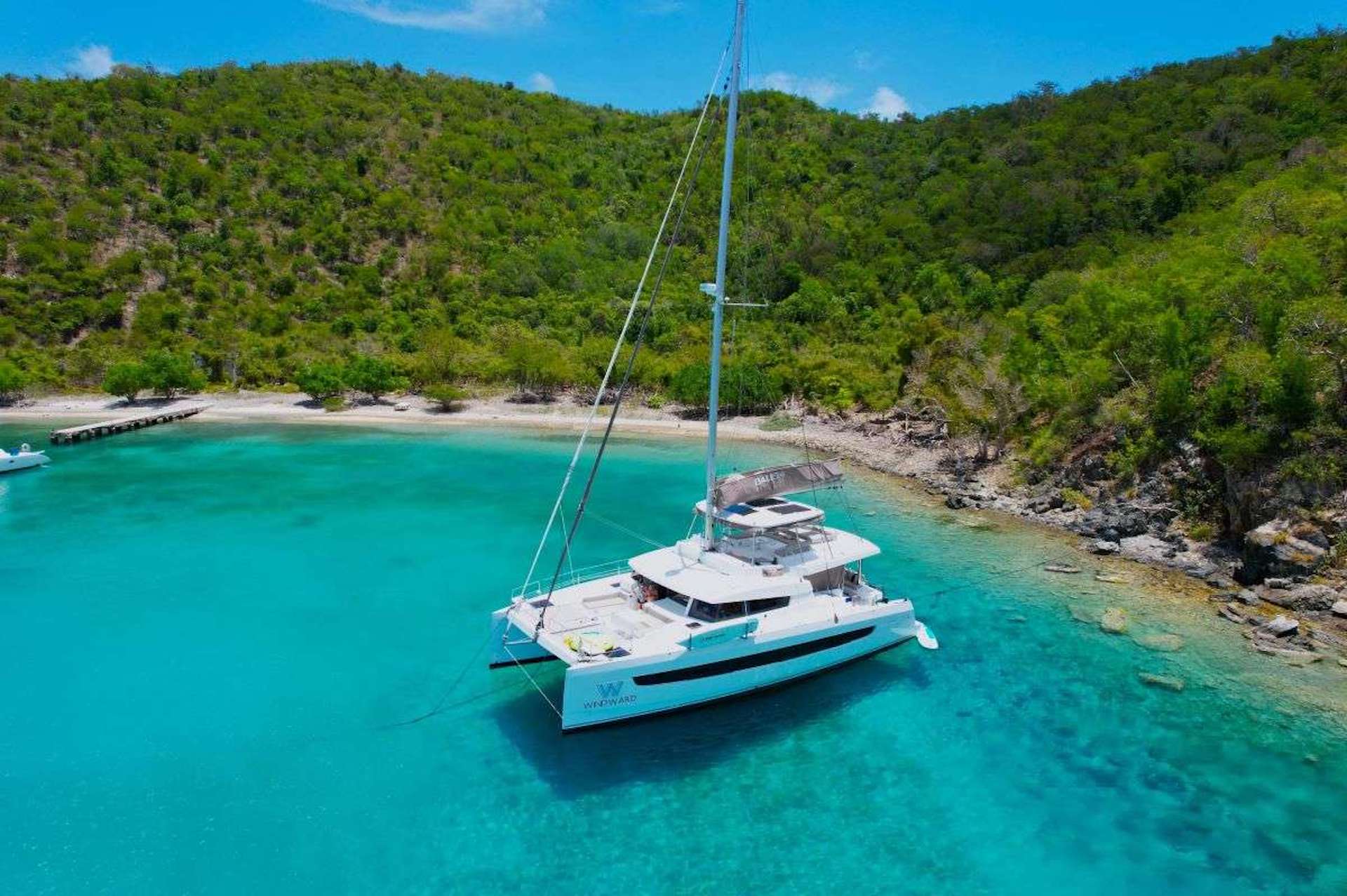 BVI Catamaran charter Windward anchored